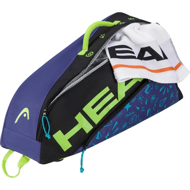 Сумка для тенісу дитяча Head JR TOUR RACKET BAG MONSTER 35L фіолетово-чорно-лаймова 260754 - зображення 3