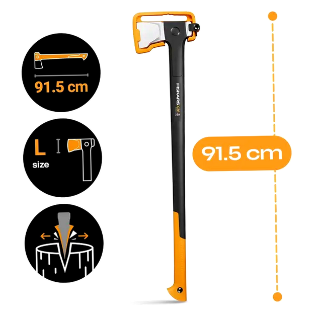 Топор колун Fiskars X36 для колки бревен длина 91 5 см сталь HM-0009 - Фото 7 Топор колун Fiskars X36 для колки бревен длина 91 5 см сталь HM-0009 - изображение 7