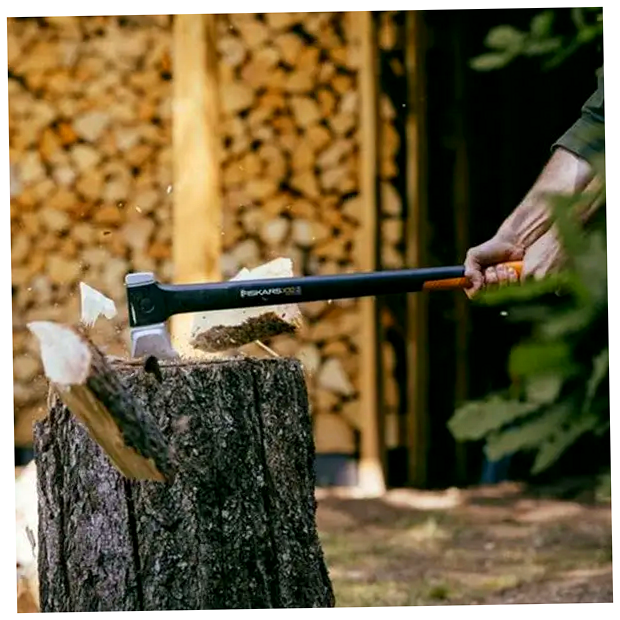 Топор колун с чехлом для колки бревен 81.5 см сталь черный Fiskars HM-0008 - изображение 9