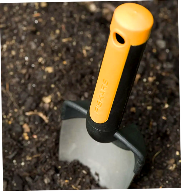 Садовый совок нержавеющая сталь для рассады 334 мм оранжевый Fiskars HM-0048 - изображение 5