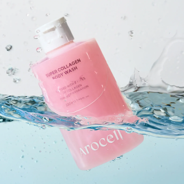 Увлажняющий гель для душа с коллагеном AROCELL Super Collagen Body Wash 220 мл - изображение 5