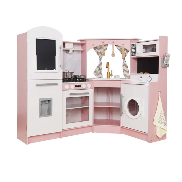 Детская угловая кухня, деревянная Avko Пальма Pink 109х102х32 см, со звуковыми и световыми эффектами - изображение 3