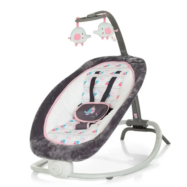 Шезлонг-гойдалка Mastela Fold Up Rocker (6915) для новонароджених із музикою і віброрежимом, Рожевий - зображення 4