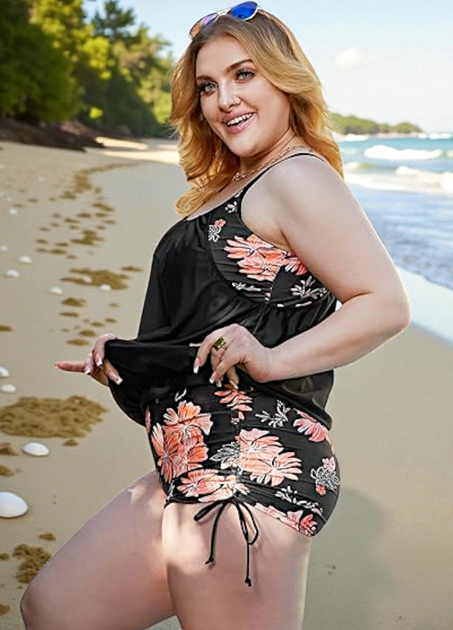 Женский купальник Hanna Nikole Tankini Plus Size 56 с утягивающим эффектом Черный (9484) - Фото 5 Женский купальник Hanna Nikole Tankini Plus Size 56 с утягивающим эффектом Черный (9484) - зображення 5