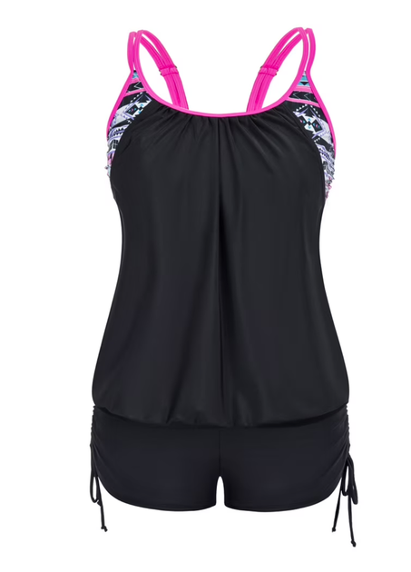 Женский купальник Hanna Nikole Tankini Plus Size 60с утягивающим эффектом Комбинированный (9509) - зображення 6