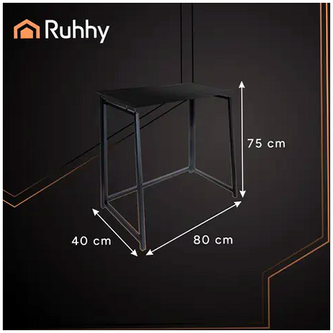 Складной стол 80x74,5 см для ноутбука универсальный черный МДФ Ruhhy - изображение 2
