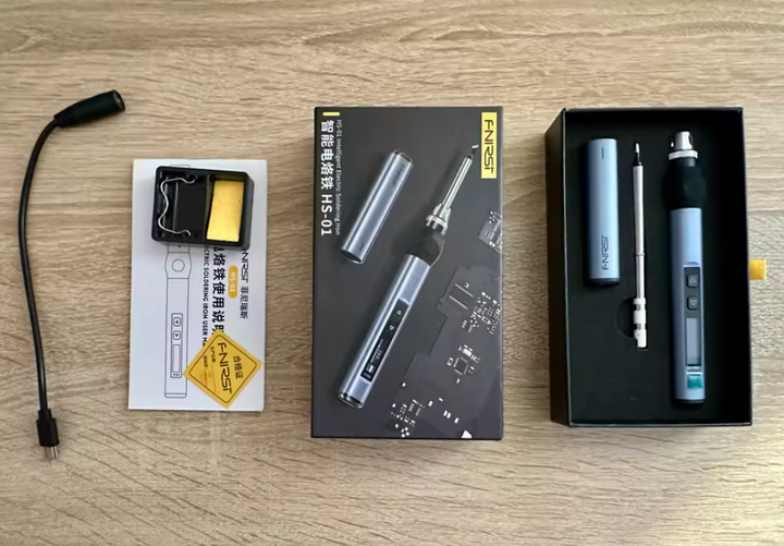Паяльник професійний для проводів електричний HS01 з дисплеєм регульований з керамічним наконечником та живленням від USB, паяльник з підставкою та жалом BC2 - зображення 2