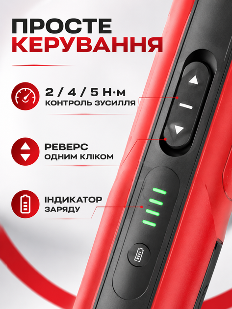Акумуляторна електрична викрутка з набором 27 насадок кейсом намагнічувачем Type-C LED-підсвіткою до 5 Нм (49676159) - зображення 4