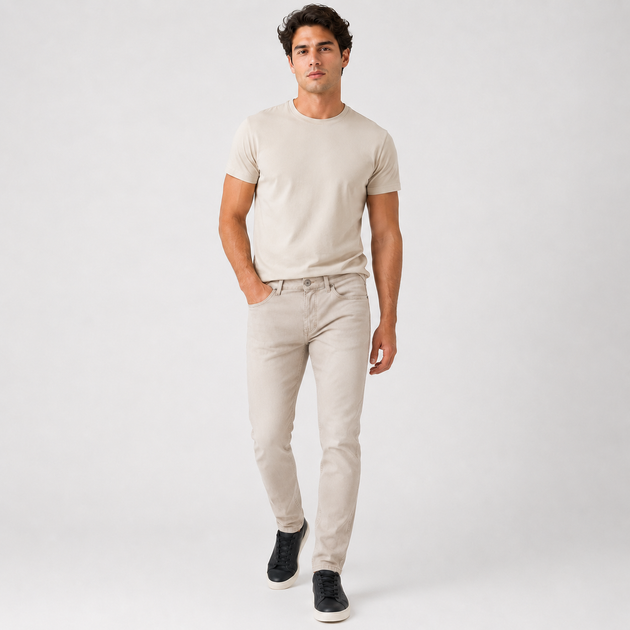 Джинси CDEVOIR чоловічі звужені slim fit,30, Бежевий - Фото 6 Джинси CDEVOIR чоловічі звужені slim fit,30, Бежевий - зображення 6