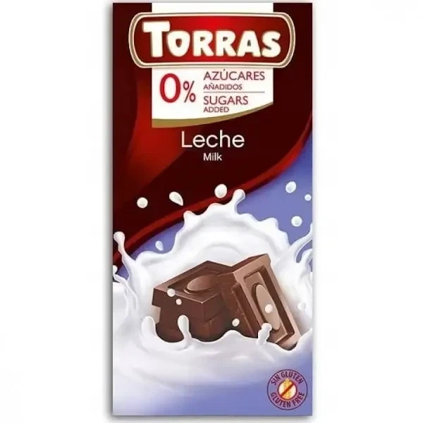 Шоколад молочный без сахара и глютена Torras 75 г - Фото 1 Шоколад молочный без сахара и глютена Torras 75 г - изображение 1