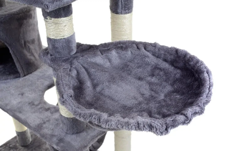 Ігровий комплекс (дряпка), будиночок для кота 140х75×40 см Avko CatTree сіра 1950 - кілька платформ для лазання та ігор, будиночок для відпочинку, лежак - Фото 7 Ігровий комплекс (дряпка), будиночок для кота 140х75×40 см Avko CatTree сіра 1950 - кілька платформ для лазання та ігор, будиночок для відпочинку, лежак - зображення 7