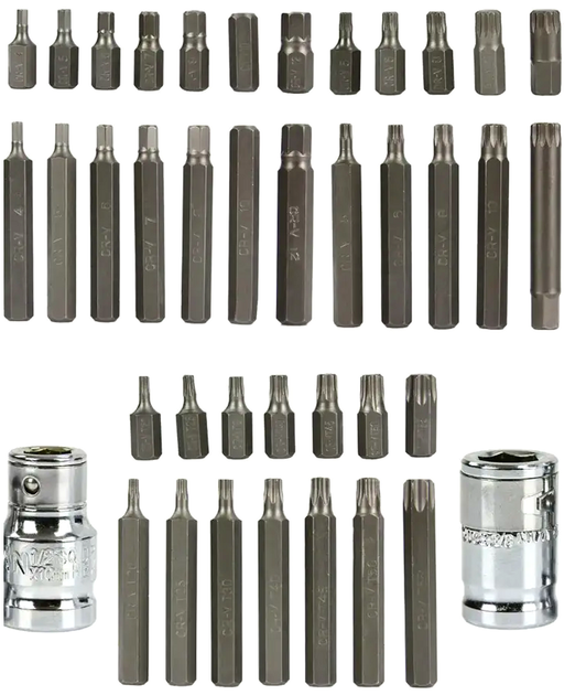 Биты для ключей 40 шт. IMBUS TORX SPLINE автосервис комплект 40 элементов Mar-pol HE0138 - изображение 2