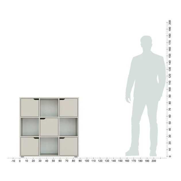 Книжный стеллаж KOMTO Кашемирс 9 секциями и 5 дверцами Shelf8 (p-186-2823) - изображение 8