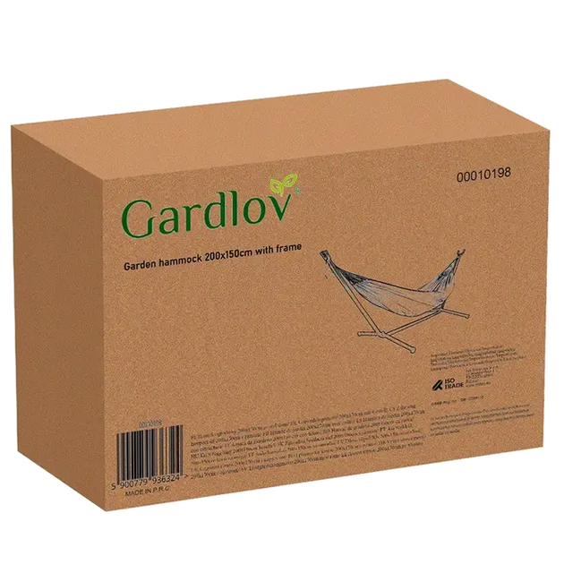 Садовый гамак двухместный 200х150 см с каркасом и чехлом для отдыха Gardlov синий - Фото 9 Садовый гамак двухместный 200х150 см с каркасом и чехлом для отдыха Gardlov синий - изображение 9