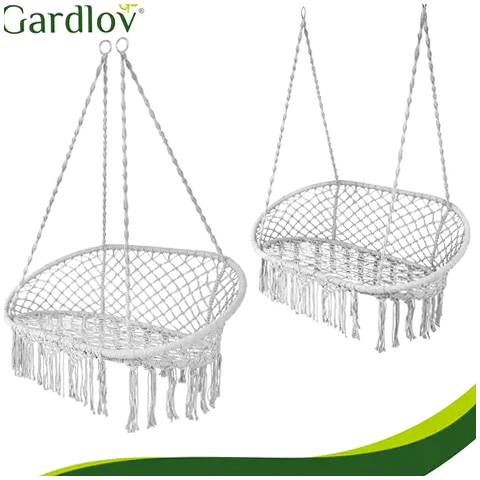Подвесные качели Гнездо аиста двухместные до 300 кг с подушками Gardlov серые - зображення 3