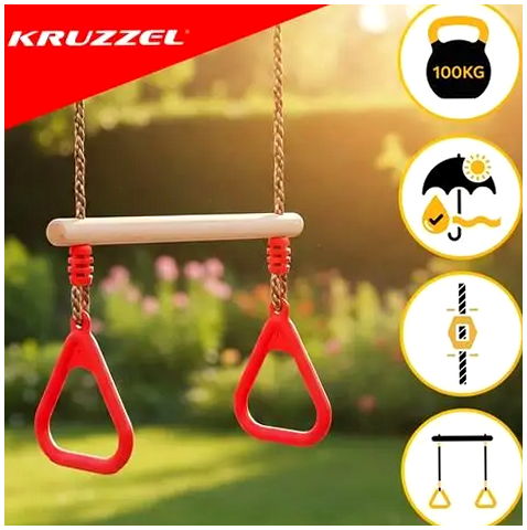Качели трапеция 2в1 грузоподъемность до 100 кг для детей Kruzzel - зображення 10