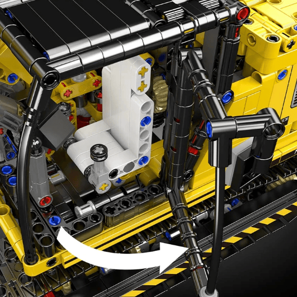 Конструктор Экскаватор Mould King 13112S на радиоуправлении 2169 деталей желтый - изображение 9