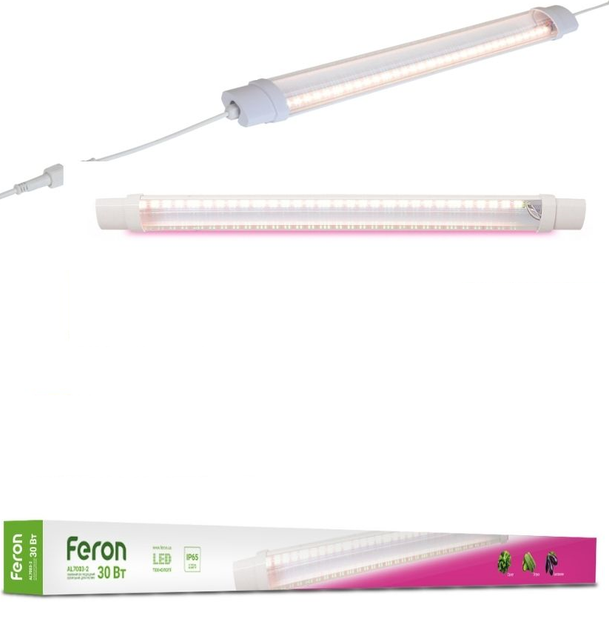Светодиодный фитосветильник Feron AL7003-2 30W 121 см полного спектра IP65 для растений (AL7003/30) - изображение 4