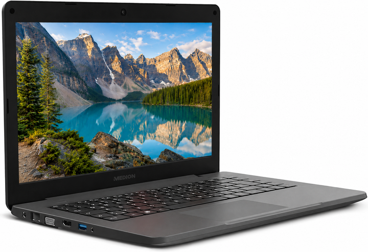 Ноутбук 14" Medion (Lenovo Group) E14410 | Intel Core i3-1005G1 | RAM DDR4 4 ГБ | SSD 128 ГБ | Intel Graphics | LTE | LAN (RJ-45) | HDMI + VGA | Win11 (5290) - Уцінка - зображення 2