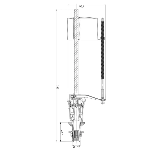 Впускной механизм для бачка унитаза Optimum OPTI 0107 1/2″ с нижним подключением - изображение 4
