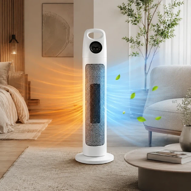 Кулер-тепловентилятор Germatic BFX-768-1668 2в1 Білий - Фото 7 Кулер-тепловентилятор Germatic BFX-768-1668 2в1 Білий - изображение 7