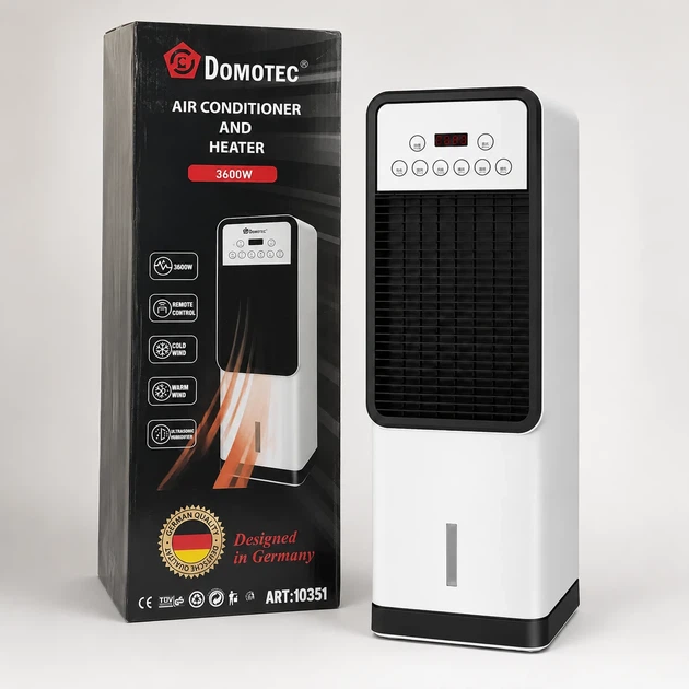 Мобільний кондиціонер 2в1 DOMOTEC 1668 3500Вт Білий - Фото 5 Мобільний кондиціонер 2в1 DOMOTEC 1668 3500Вт Білий - изображение 5