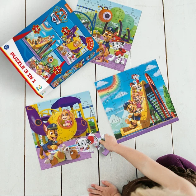 Пазл 3в1 Игровая площадка Paw Patrol 25 36 54 элемента картон 20х20 см - изображение 8