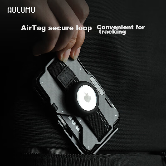 Держатель для карт AULUMU G03 магнитный из углеродного волокна с регулируемой подставкой для смартфонов Apple, черный - изображение 5