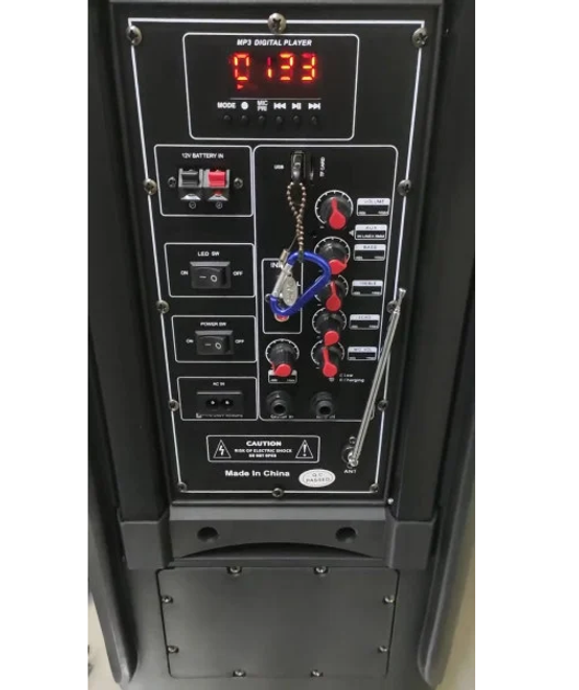 Портативна колонка Su-Kam 1010 з 2 мікрофонами BT 12v220v потужність 90-150 Вт до 12 годин - зображення 12