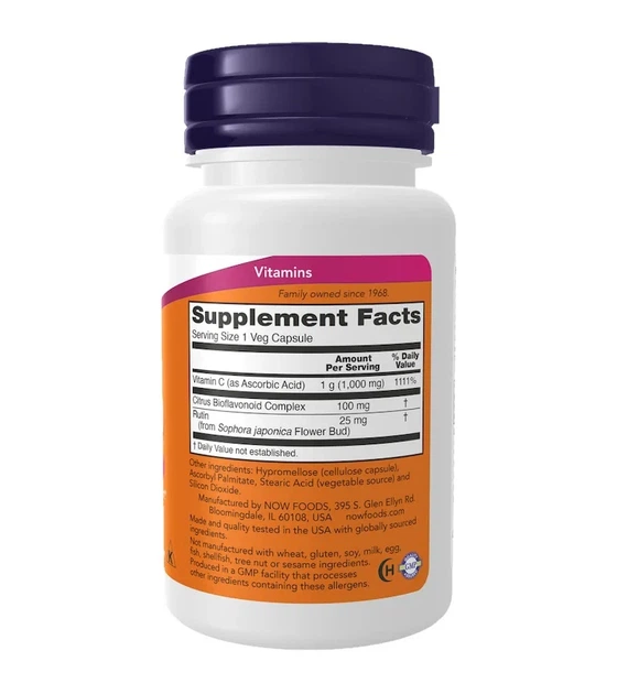 Вітамін C з біофлавоноїдами Now Foods (Vitamin C) 1000 мг 100 капсул - зображення 2