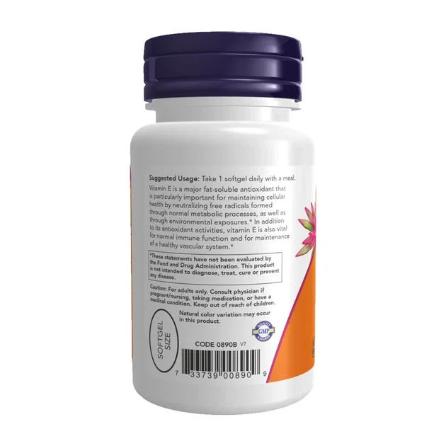 Вітамін Е зі змішаними токоферолами Now Foods (Vitamin E-400) 268 мг 400 МО 100 гелевих капсул - зображення 3