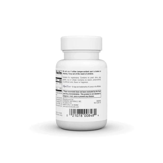 Цинк ОптиЦинк Source Naturals (OptiZinc) 30 мг 120 таблеток - изображение 3
