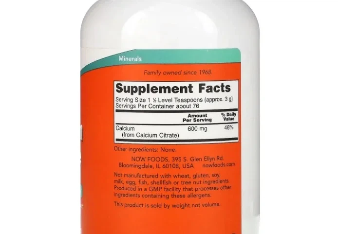 Кальций цитрат Now Foods (Calcium Citrate Pure Powder) 227 г - изображение 2