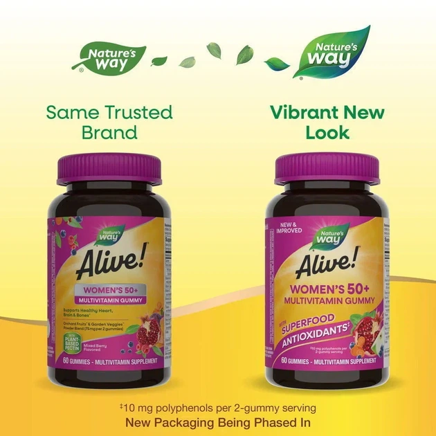 Мультивітаміни для жінок після 50 Women's 50+ Gummy Vitamins Nature's Way Суміш ягід 60 жувальних цукерок - зображення 2