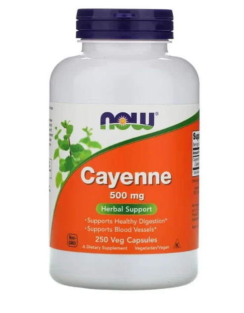 Каєнський перець Now Foods (Cayenne) 500 мг 250 капсул - Фото 1 Каєнський перець Now Foods (Cayenne) 500 мг 250 капсул - зображення 1