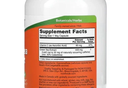 Экстракт зеленого чая Now Foods (Green Tea) 400 мг 250 капсул - Фото 2 Экстракт зеленого чая Now Foods (Green Tea) 400 мг 250 капсул - изображение 2