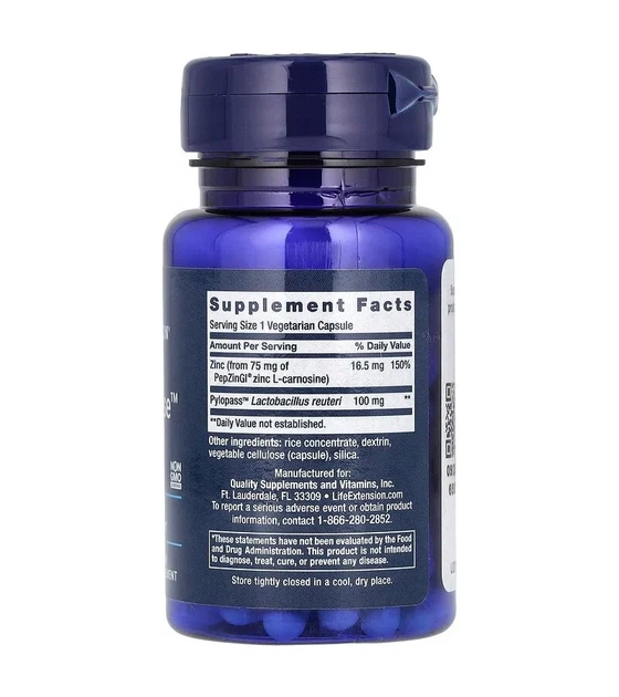 Восстановление микрофлоры желудка, Gastro-Ease, Life Extension, 60 капсул - изображение 2