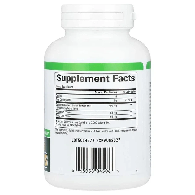 Глицирризинат корня солодки DGL Natural Factors 90 жевательных таблеток - изображение 2
