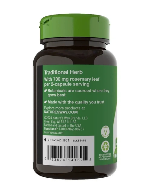 Розмарин Rosemary Nature's Way Листья 700 мг 100 капсул - изображение 4
