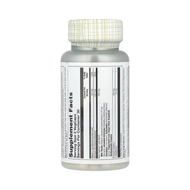 Добавка для поддержки печени Total Cleanse Liver Solaray, 60 капсул - Фото 2 Добавка для поддержки печени Total Cleanse Liver Solaray, 60 капсул - изображение 2