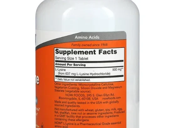 Лізин Now Foods (L-Lysine) 500 мг 250 таблеток - зображення 2