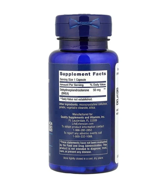 ДГЭА (дегидроэпиандростерон), DHEA, Life Extension, 50 мг, 60 капсул - изображение 2