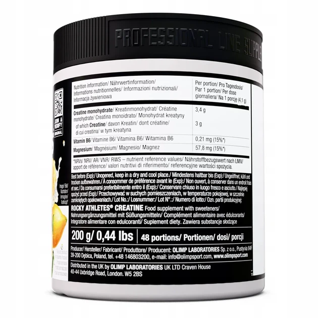 Креатин Rocky Athletes Olimp Nutrition, цитрусовый лимонад, 250 г - изображение 3