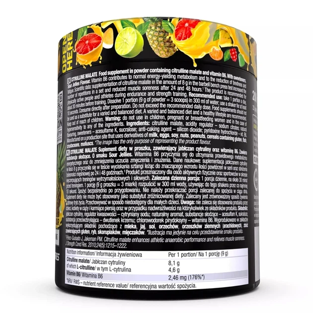 Цитрулін малат Citrulline Malate Olimp Nutrition, кислі желейні цукерки, 200 г - зображення 3