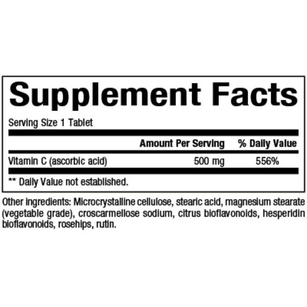 Вітамін C Vitamin C with Bioflavonoids & Rosehips Natural Factors 500 мг 90 таблеток - зображення 3
