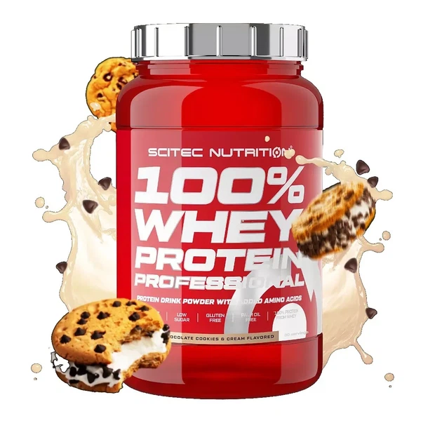 Сывороточный протеин 100% Whey Protein Professional Scitec Nutrition, шоколад печенье и сливки, 920 г - Фото 1 Сывороточный протеин 100% Whey Protein Professional Scitec Nutrition, шоколад печенье и сливки, 920 г - изображение 1