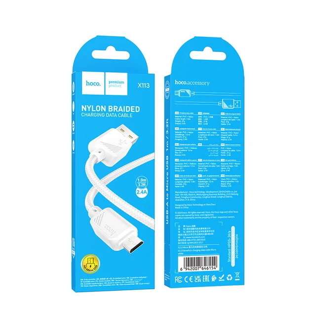 Дата кабель HOCO X113 Beneficio USB to MicroUSB (1m) (White) (219679) - Фото 3 Дата кабель HOCO X113 Beneficio USB to MicroUSB (1m) (White) (219679) - зображення 3