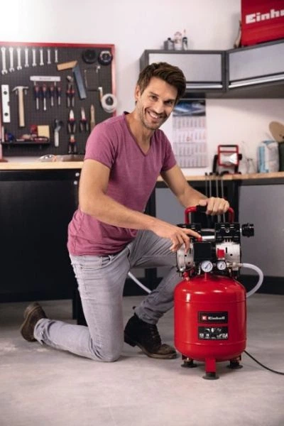 Компрессор воздушный Einhell te-ac 24 Silent, 750Вт, 24л, 135л/мин, 8бар. 4020610 - Фото 2 Компрессор воздушный Einhell te-ac 24 Silent, 750Вт, 24л, 135л/мин, 8бар. 4020610 - изображение 2