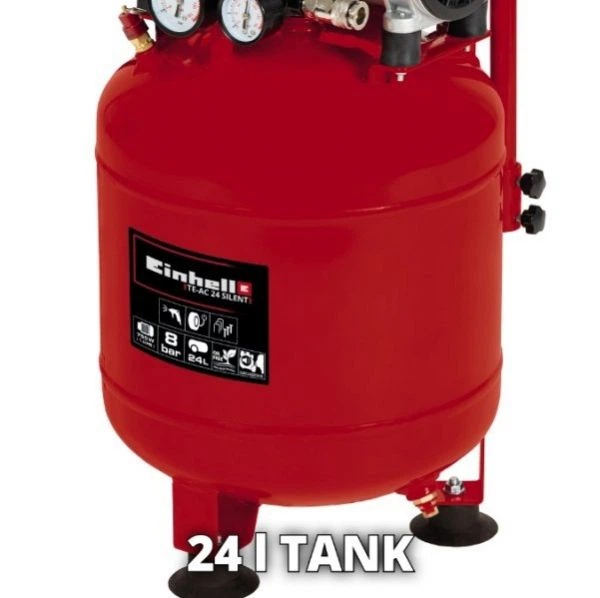 Компрессор воздушный Einhell te-ac 24 Silent, 750Вт, 24л, 135л/мин, 8бар. 4020610 - Фото 5 Компрессор воздушный Einhell te-ac 24 Silent, 750Вт, 24л, 135л/мин, 8бар. 4020610 - изображение 5