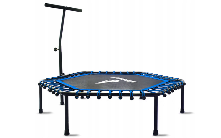 Фитнес батут 130 см с ручкой для тренировок 100 кг PP Mesh черно-синий AGАSPORT FK-3160 - изображение 4